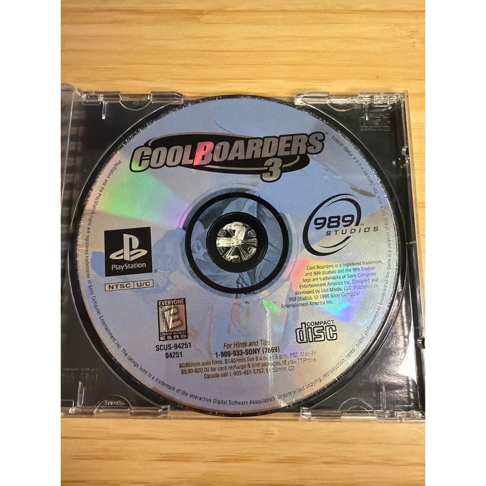 Cool Boarders 3 PS1 PlayStation No Manual Untested Cracked Case‎